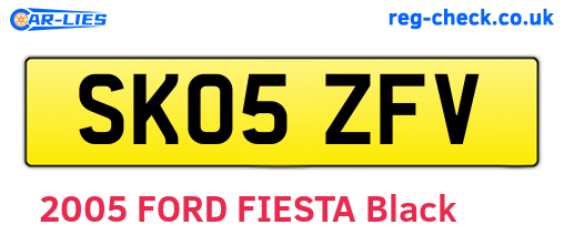 SK05ZFV are the vehicle registration plates.