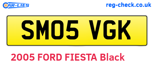 SM05VGK are the vehicle registration plates.
