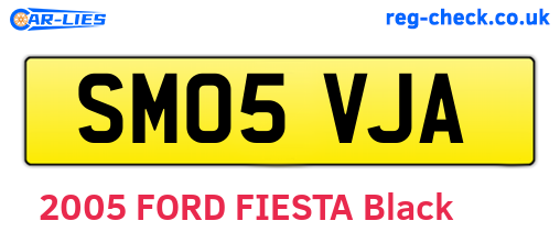 SM05VJA are the vehicle registration plates.