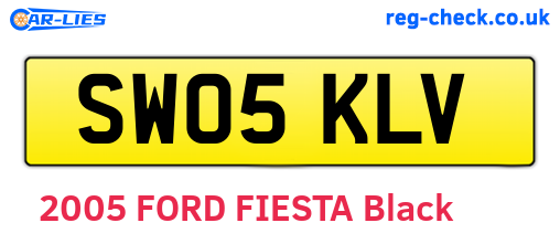 SW05KLV are the vehicle registration plates.