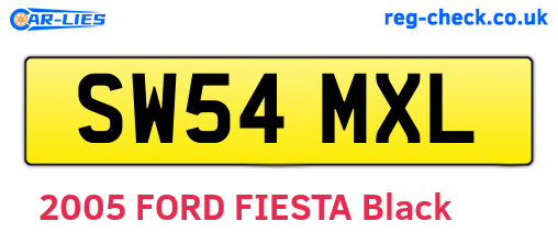SW54MXL are the vehicle registration plates.