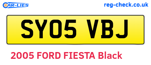 SY05VBJ are the vehicle registration plates.