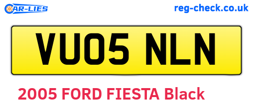 VU05NLN are the vehicle registration plates.