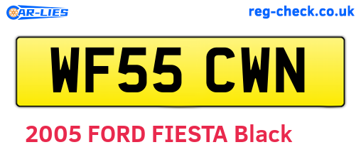 WF55CWN are the vehicle registration plates.