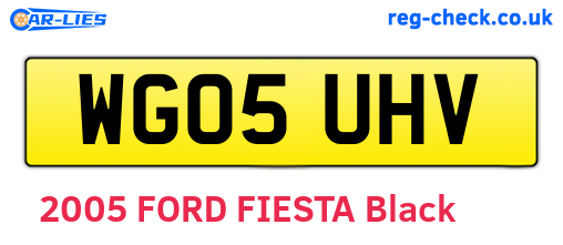 WG05UHV are the vehicle registration plates.