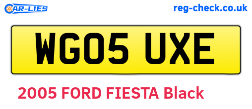 WG05UXE are the vehicle registration plates.