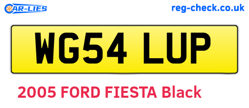 WG54LUP are the vehicle registration plates.