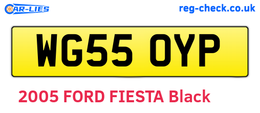 WG55OYP are the vehicle registration plates.