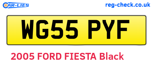 WG55PYF are the vehicle registration plates.