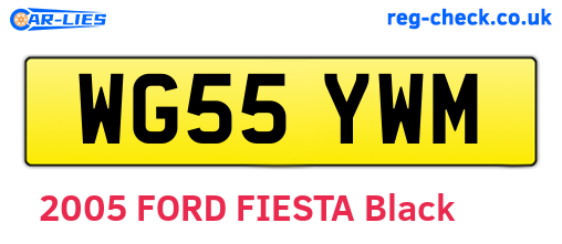 WG55YWM are the vehicle registration plates.