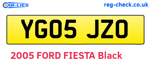 YG05JZO are the vehicle registration plates.
