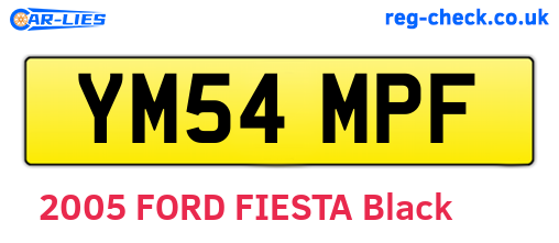 YM54MPF are the vehicle registration plates.