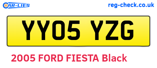 YY05YZG are the vehicle registration plates.
