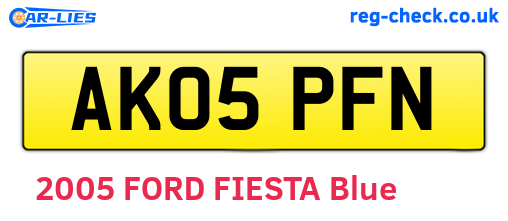 AK05PFN are the vehicle registration plates.