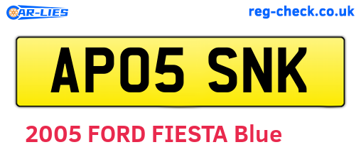 AP05SNK are the vehicle registration plates.