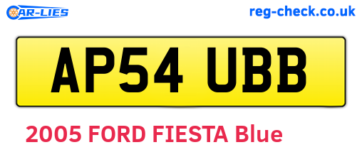 AP54UBB are the vehicle registration plates.