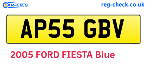 AP55GBV are the vehicle registration plates.