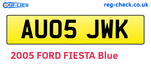 AU05JWK are the vehicle registration plates.
