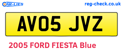 AV05JVZ are the vehicle registration plates.