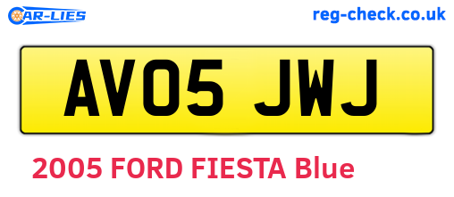 AV05JWJ are the vehicle registration plates.