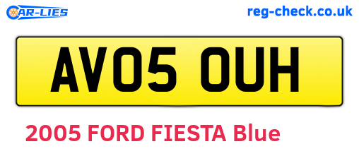 AV05OUH are the vehicle registration plates.