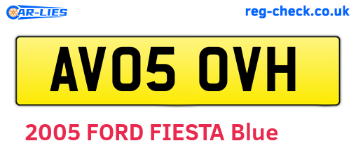 AV05OVH are the vehicle registration plates.