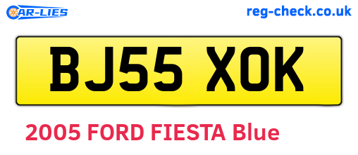 BJ55XOK are the vehicle registration plates.
