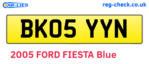 BK05YYN are the vehicle registration plates.