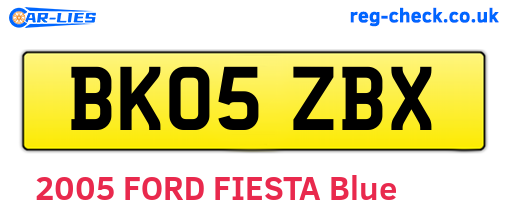BK05ZBX are the vehicle registration plates.
