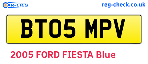 BT05MPV are the vehicle registration plates.