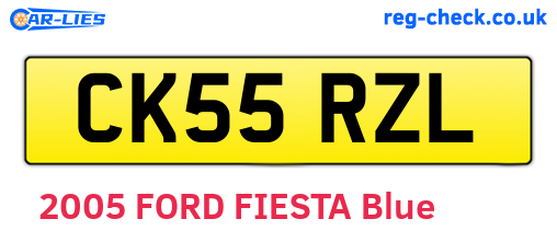 CK55RZL are the vehicle registration plates.