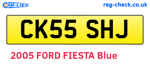 CK55SHJ are the vehicle registration plates.