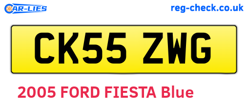 CK55ZWG are the vehicle registration plates.