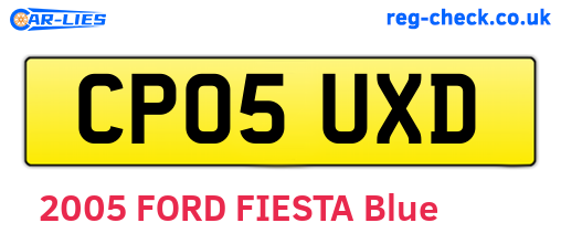 CP05UXD are the vehicle registration plates.