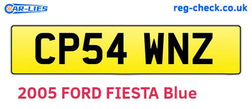 CP54WNZ are the vehicle registration plates.