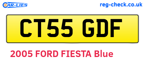 CT55GDF are the vehicle registration plates.