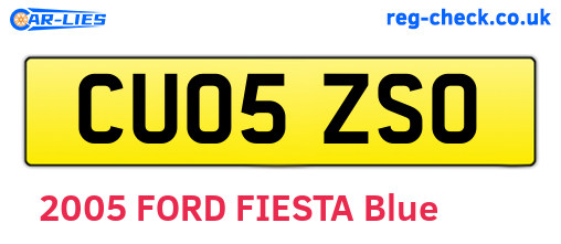 CU05ZSO are the vehicle registration plates.
