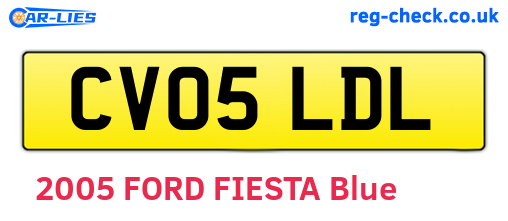 CV05LDL are the vehicle registration plates.