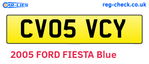 CV05VCY are the vehicle registration plates.