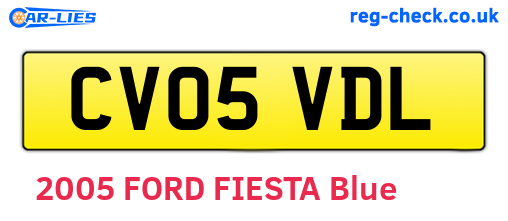 CV05VDL are the vehicle registration plates.