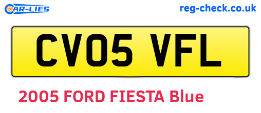 CV05VFL are the vehicle registration plates.