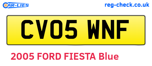 CV05WNF are the vehicle registration plates.
