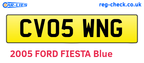 CV05WNG are the vehicle registration plates.