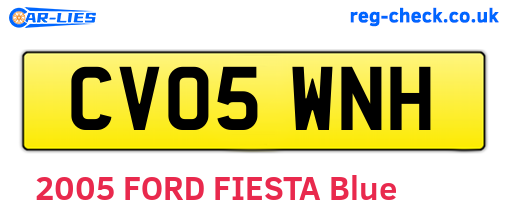 CV05WNH are the vehicle registration plates.