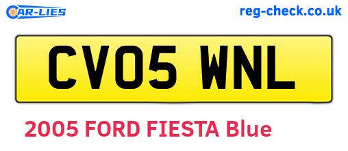CV05WNL are the vehicle registration plates.