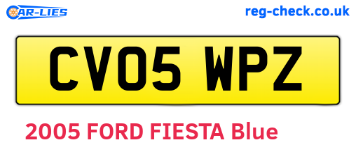 CV05WPZ are the vehicle registration plates.