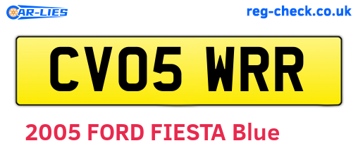 CV05WRR are the vehicle registration plates.