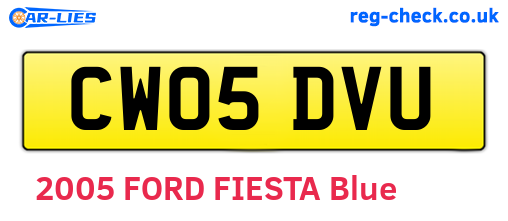 CW05DVU are the vehicle registration plates.