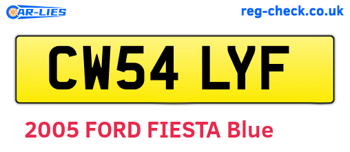 CW54LYF are the vehicle registration plates.