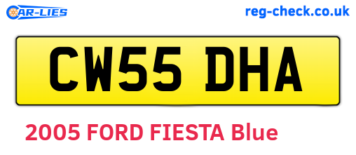 CW55DHA are the vehicle registration plates.